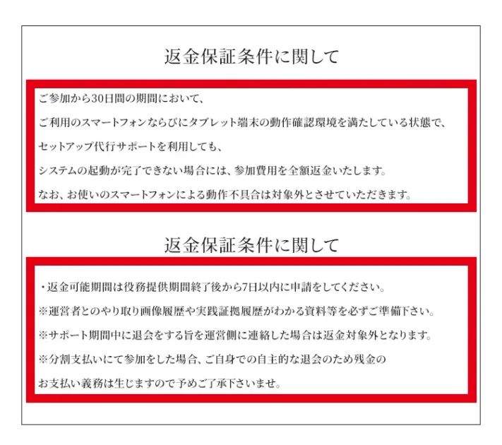 ALBA販売ページに記載されたシステム起動不能時の返金保証条件