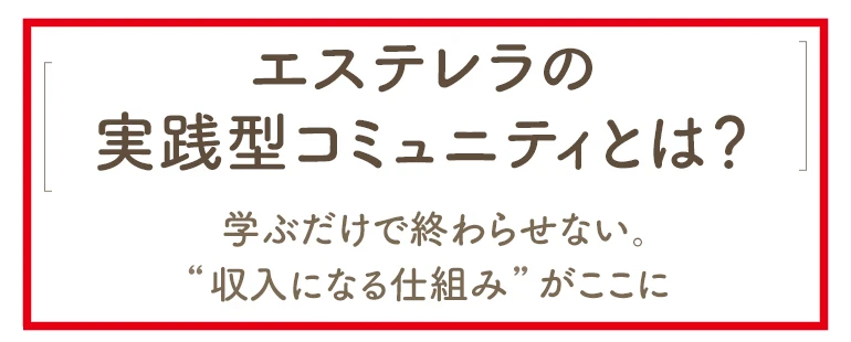 エステレラが学びと実践を収入につなげるプログラムと説明している