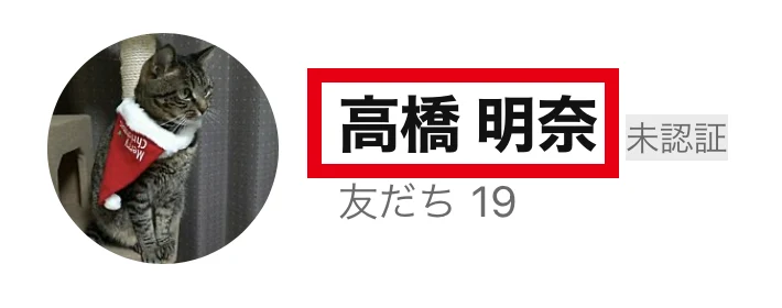 助手として案内されたLINEの高橋明奈という表示名