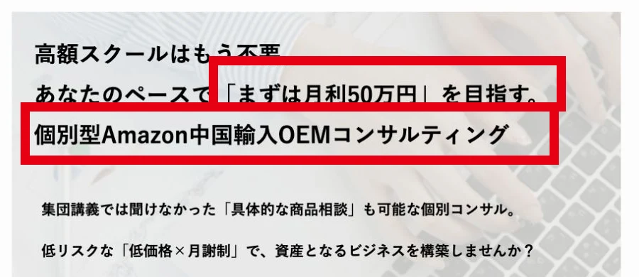 MHT collectionがまずは月利50万円を目指すと表示する案内ページ