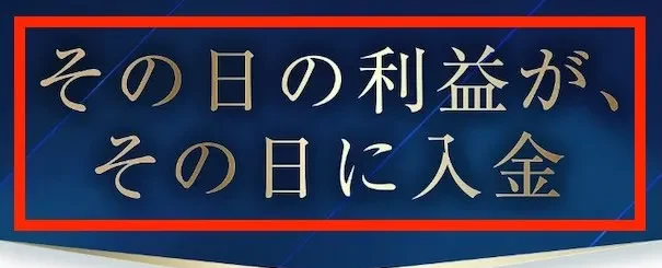 その日の利益がその日に入金されると案内するラストアンサー