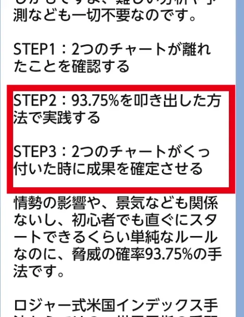 米株インデックス手法のLINEにある93.75%という表示
