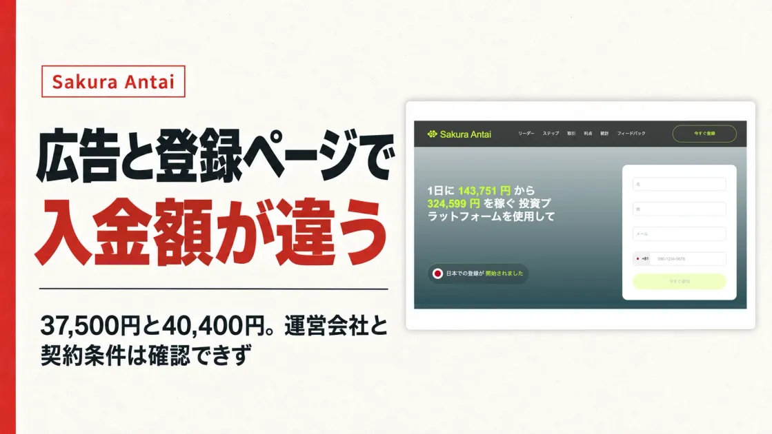 Sakura Antaiは怪しい？入金額の違いを検証