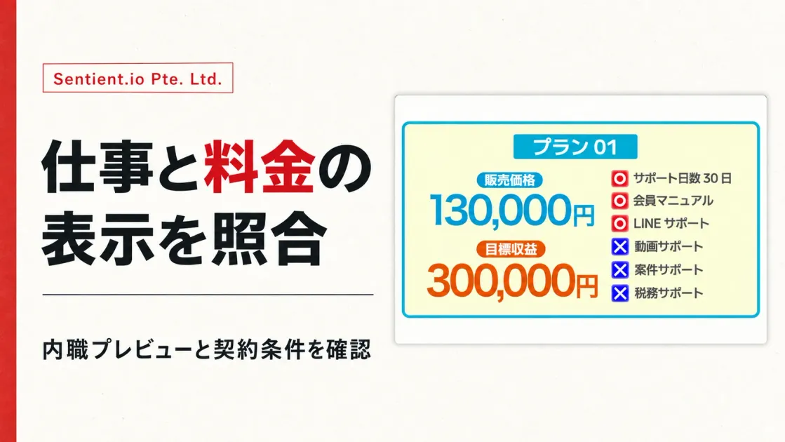 Sentient.io Pte. Ltd.の副業は怪しい？仕事内容・料金・口コミを調査