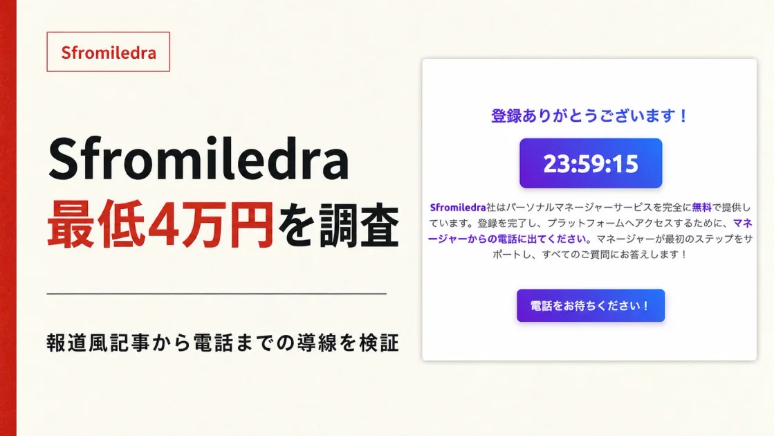 Sfromiledraは詐欺？堀江貴文氏の連行記事と最低4万円を調査