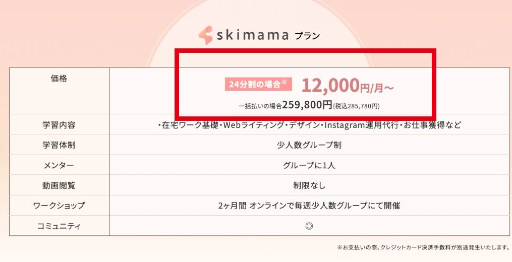 スキママ公式トップのプラン表にある月額と一括価格