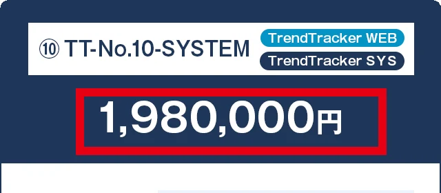 合同会社AnanのTrendTracker No.10 SYSTEMが198万円と表示された申込画面
