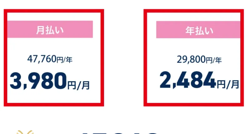 副業ゼロイチ部の月額3980円と年額29800円の料金プラン