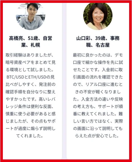 公式サイトで紹介されている、画面の使い方やサポートについての感想